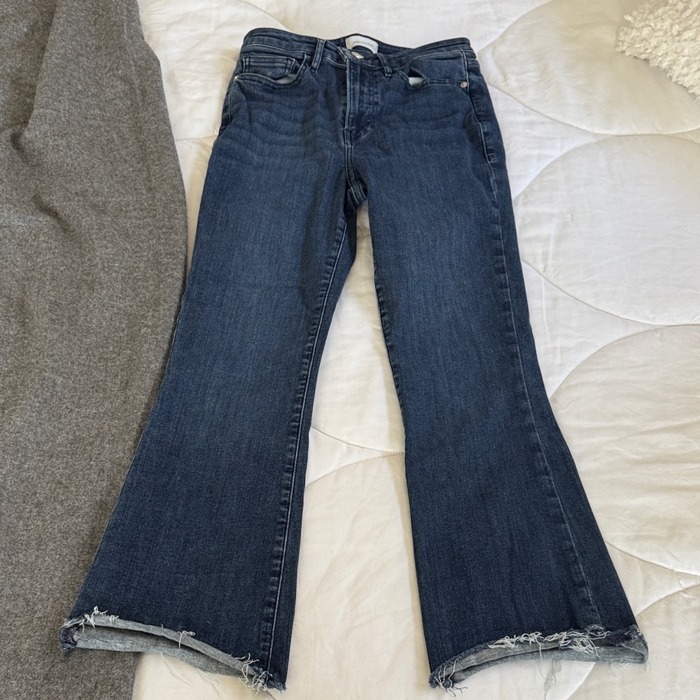 Frame Denim Women's Dark Blue High Rise Jeans Le Crop mini boot